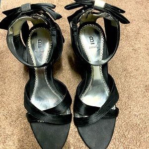 Black High Heels with Bow on Back